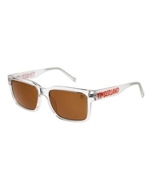 Timberland Transparente Rechteckige Sonnenbrille - Weiß