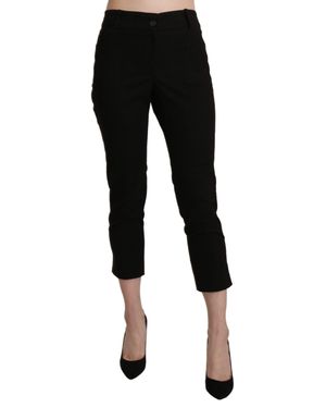 Bencivenga Hochtaillierte Skinny Cropped Dress-Hosen - Schwarz
