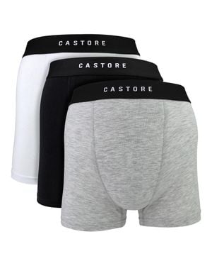 Castore 3Er-Pack Herren Baumwoll-Boxershorts Weich Bequem Unterstützende Unterwäsche - Schwarz