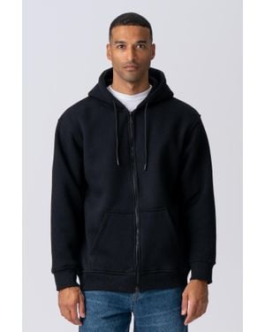 TeeShoppen Relaxed Zip Hoodie - Schwarz