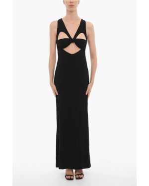 Ambush Einfarbiges Langes Kleid Mit Cut-Out-Details Und Rückenschlitz - Schwarz