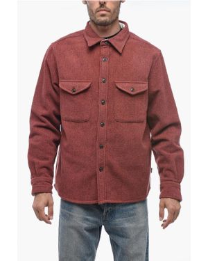 Woolrich Alaskan Overshirt Aus Twillwolle Und Nylon Mit Doppelbrust-Po - Rot