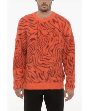Marcelo Burlon Flauschiger Pullover Mit Rundhalsausschnitt - Orange