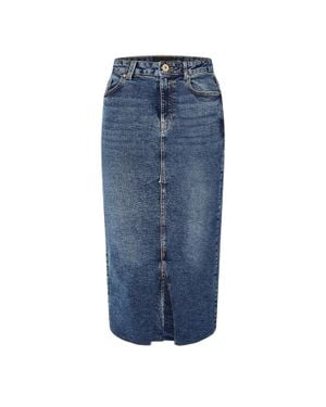 Pieces Bleistiftrock Für Damen, Denim (Blaues Denim)