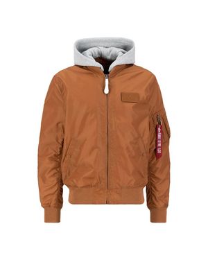 Alpha Industries Ma-1 Tt Hood Light Bomber Jacket - Braun