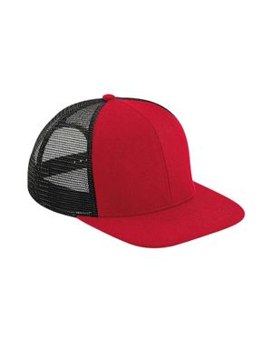 BEECHFIELD® "Original" Trucker Cap Flacher Schirm /Schwarz) - Rot