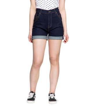 Queen Kerosin Damen Denim Shorts Denim - Blau