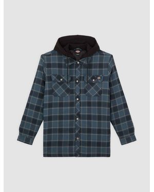 Dickies Funktionshemd Workwear Hemden FLEECE HOODED FLANNEL SHIRT JACK RELAXED - Blau