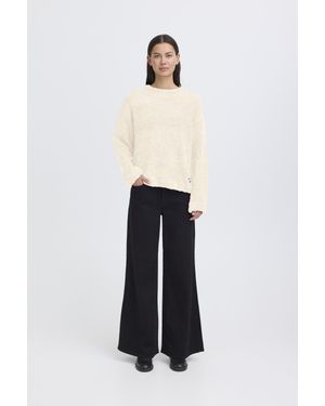 Ichi Langarm Ihblarisa Strickpullover Oversize Fit - Weiß