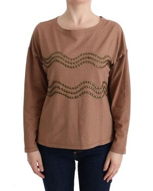 John Galliano Pullover aus Baumwolle mit Nieten - Braun