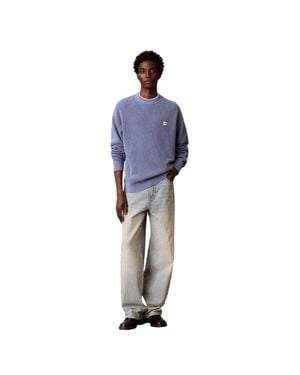 Calvin Klein Pullover Für Herren, Rundhalsausschnitt (Staubiges) - Blau