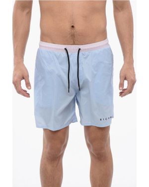 John Richmond Zweifarbiger Boxer-Badeanzug - Blau