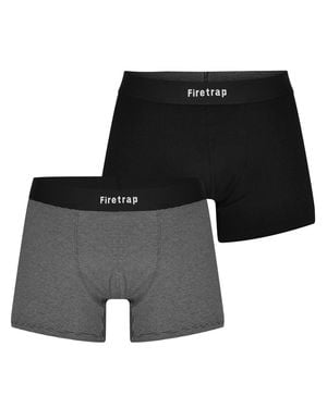 Firetrap Boxershorts Für Herren (2Er-Pack) (Schwarz/ Gestreift)