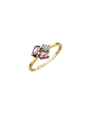 Fascination by Ellen K. F Ring 375 Mit Echtem Amethyst + Zirkonia - Weiß