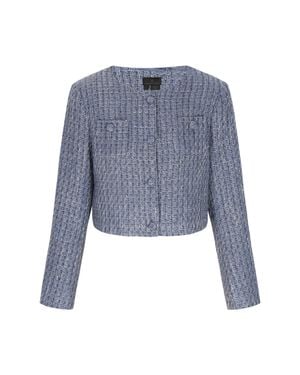 Dreimaster Blazer Frauen Glitzer - Blau