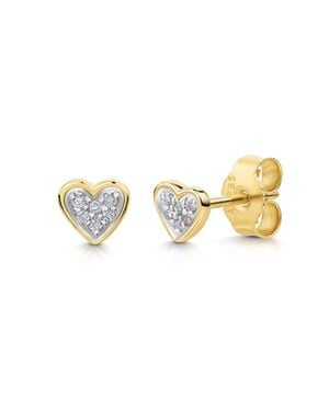 Diamonds by Ellen K. Ohrstecker 585/- Gelbgold Bicolor 12 Brill. 0,052Ct. Herz - Mettallic