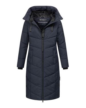 Navahoo Schmatzibär Damen Winter Steppmantel – Warm & Elegant - Blau