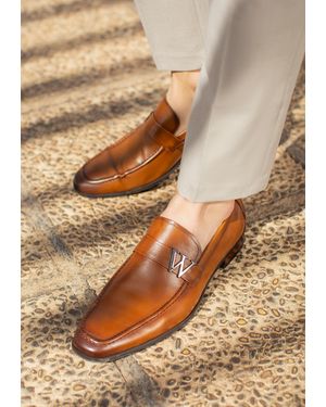 Wittchen Herren-Mokassins Aus Echtem Leder Mit Metalllogo - Natur
