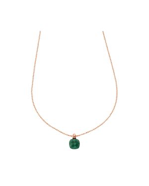 Jamelli Anhänger Mit Kette 925 Silber Rosé Vergoldet Quarz Grün (Beh. - Weiß