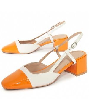 Montevita Zweifarbiger High Heel Mit Offener Ferse Und Geschlossener Spitze - Orange