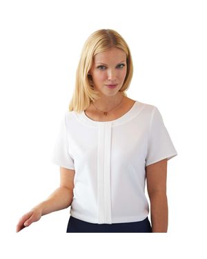 Brook Taverner "Felina" Bluse Für Damen, Kurzärmlig - Weiß