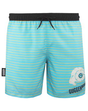 GUGGEN Mountain Herren Badehose Mit Muster Streifen Gelb - Blau