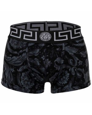 Versace Short Trunk Stretch Organic Jersey Barocco All Over - Schwarz