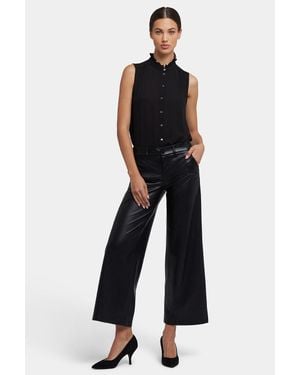 NYDJ Vegane Stretch Sculpt-Her Leder Weite Beinform Hose - Schwarz