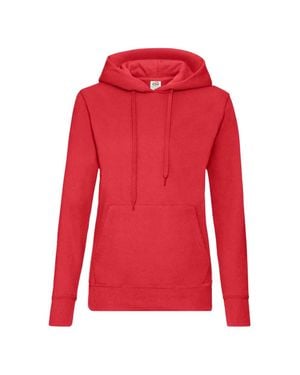 Fruit Of The Loom "Classic" Sweatshirt Mit Kapuze Für Damen - Rot