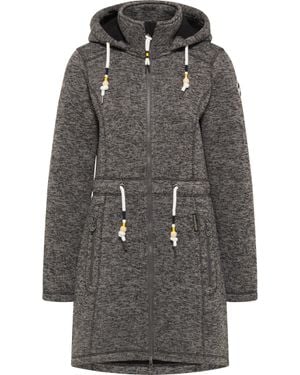 Schmuddelwedda Strickfleecemantel Damen Melange - Grau