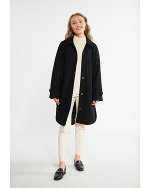 RISA Manteau De Transition En Laine Mélangée Vanne - Schwarz