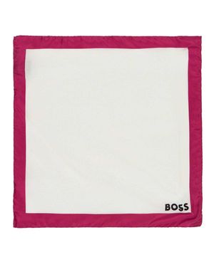 BOSS Mit Rand-Einstecktuch (Weiß/ - Pink
