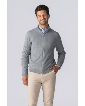 TeeShoppen Pullover-Cardigan Mit Reißverschluss – Graumeliert