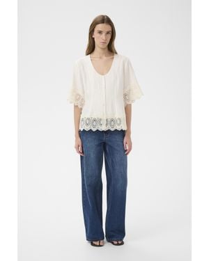 Karen By Simonsen Kurzarm-Bluse Kburith Kurzarm-Bluse Feminine - Blau