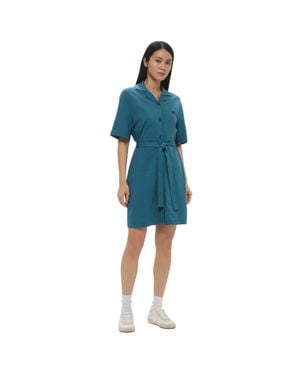 Lacoste Hemdblusenkleid Für Damen, Baumwolle Leinen - Blau