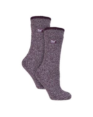 Heat Holders Damen 2Er Pack Merinowoll-Thermosocken - Lila