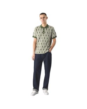Pretty Green Poloshirt Für Herren, Jacquard, Regulär - Blau
