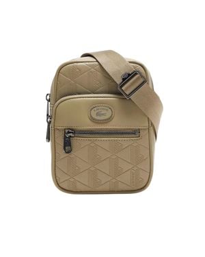 Lacoste Ranzen, Monogramm, Leder - Grün