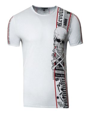 Rusty Neal Biker T-Shirt Front & Back Printed - Weiß