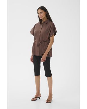 Karen By Simonsen Kurzarmhemd Kbvicky Kurzarmhemd Oversize Fit - Braun