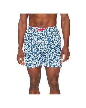 Guess Herren Badeanzug Mit Floralen Muster - Blau