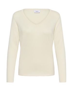Saint Tropez Strickpullover Milasz Strickpullover Gerade Passform - Weiß