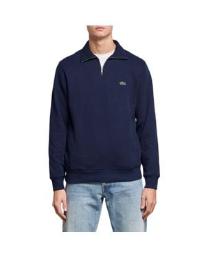 Lacoste Sweatshirt Für Herren, Mit Kurzem Reißverschluss, Baumwollmischung - Blau