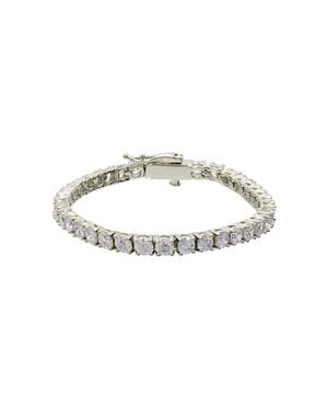 Fashionbox Armband Messing Rhodiniert Mit Zirkonia Weiss 16 Cm - Weiß