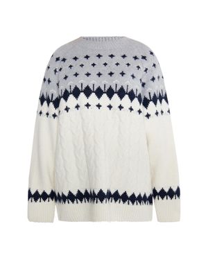 Usha Strickpullover Damen Weiss Mehrfarbig - Grau