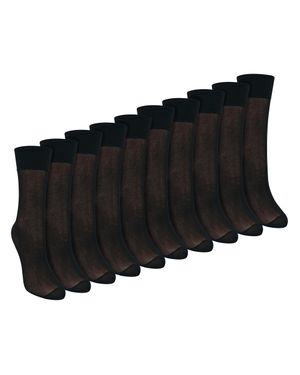 Sock Snob 10Er-Pack Damen Knöchelhohe Pop-Socken 15 Denier Leichte Durchsichtige Socken - Schwarz