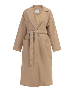RISA Trenchcoat Mit Taillengürtel Damen Karamell - Natur