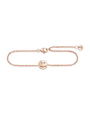 Caï Armband 925/- Sterling Silber Rotvergoldet Zirkonia Smile - Weiß