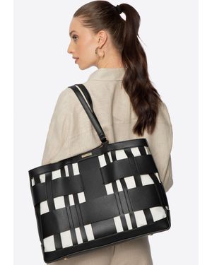 Wittchen Damen-Shopper-Tasche Aus Gewebtem Kunstleder - Schwarz