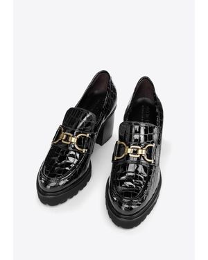 Wittchen Damen-Pumps Aus Lackleder Mit Krokodilschnalle - Schwarz